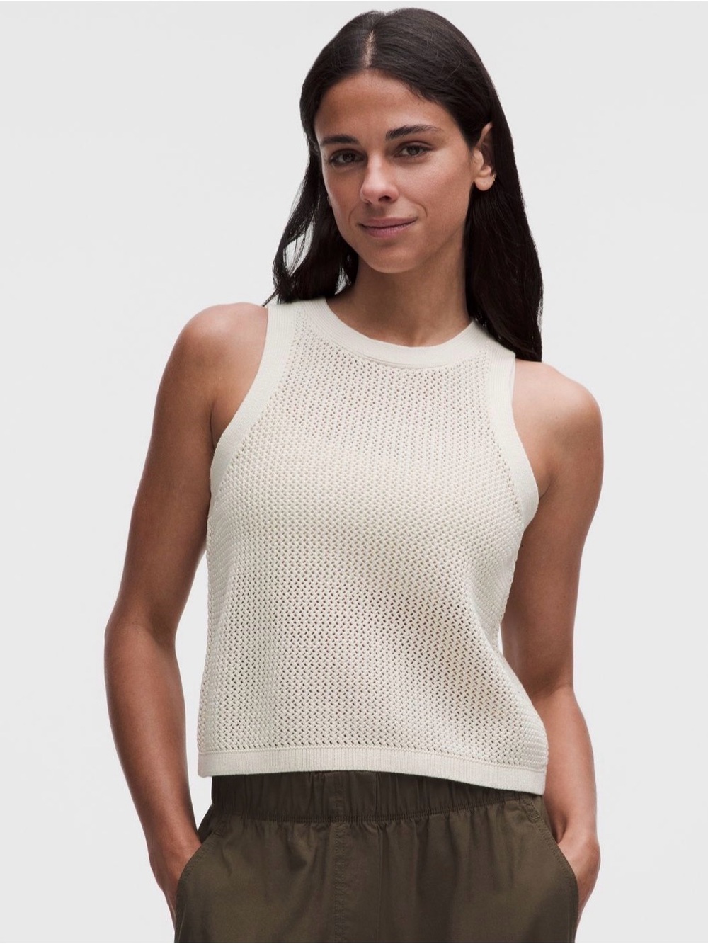 Lululemon Cotton Crochet Mesh Tank Sizess S/M/L New